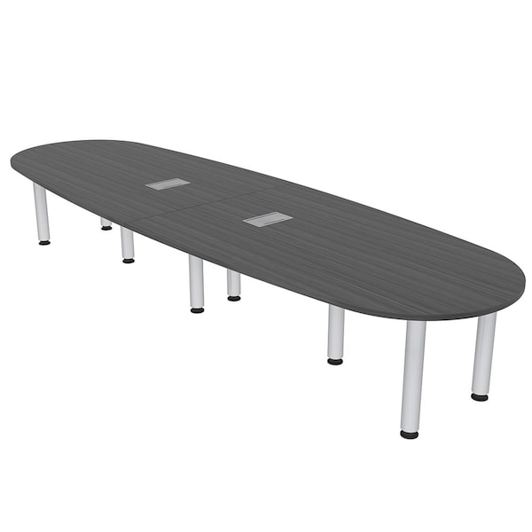 45 in W, 120 in L, 29 in H, Engineered Wood Top, Grey